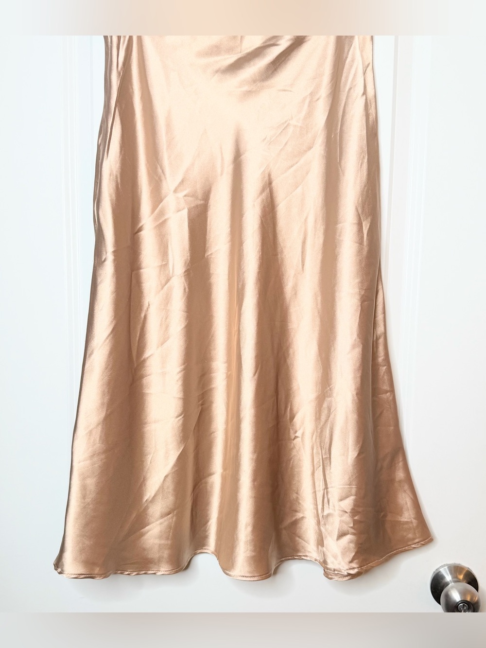 Alter’d State Satin Midi Skirt M Champagne Bias Cut Slip Skirt Made USA - Picture 7 of 7